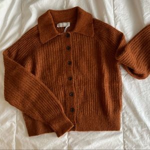 Everlane Alpaca Collared Cardigan - Rosewood